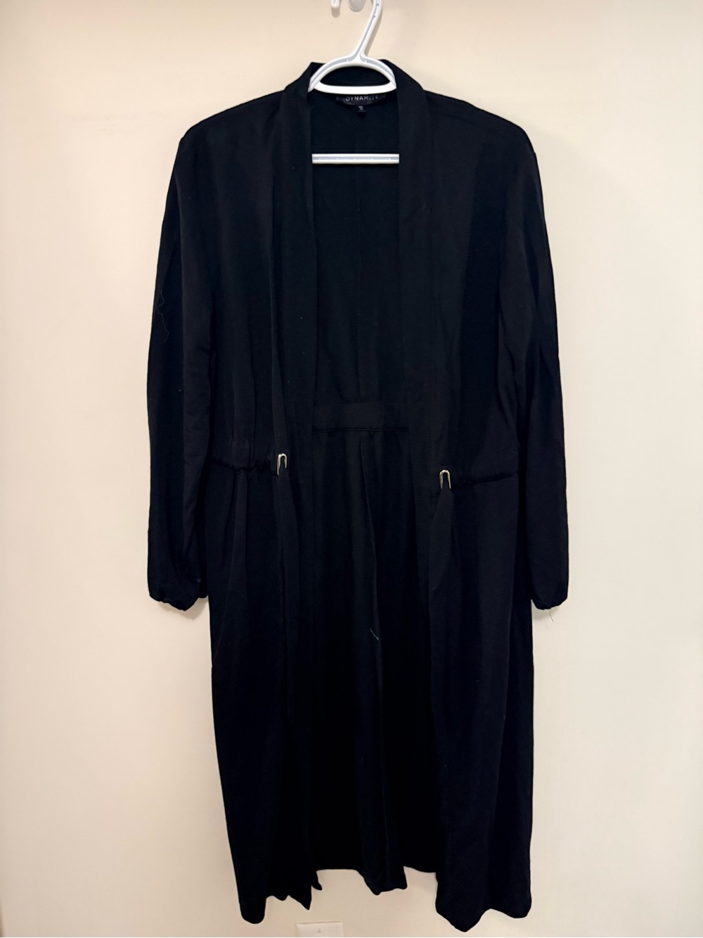 Dynamite Black Long Open Jacket Cardigan Size Large
